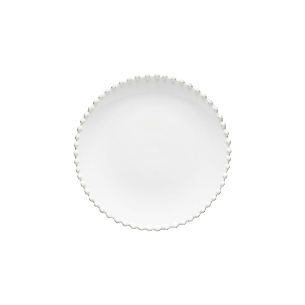 Assiette à dessert blanche d'un diamètre de 22cm contemporaine chic avec ses perles - magasin déco toulon