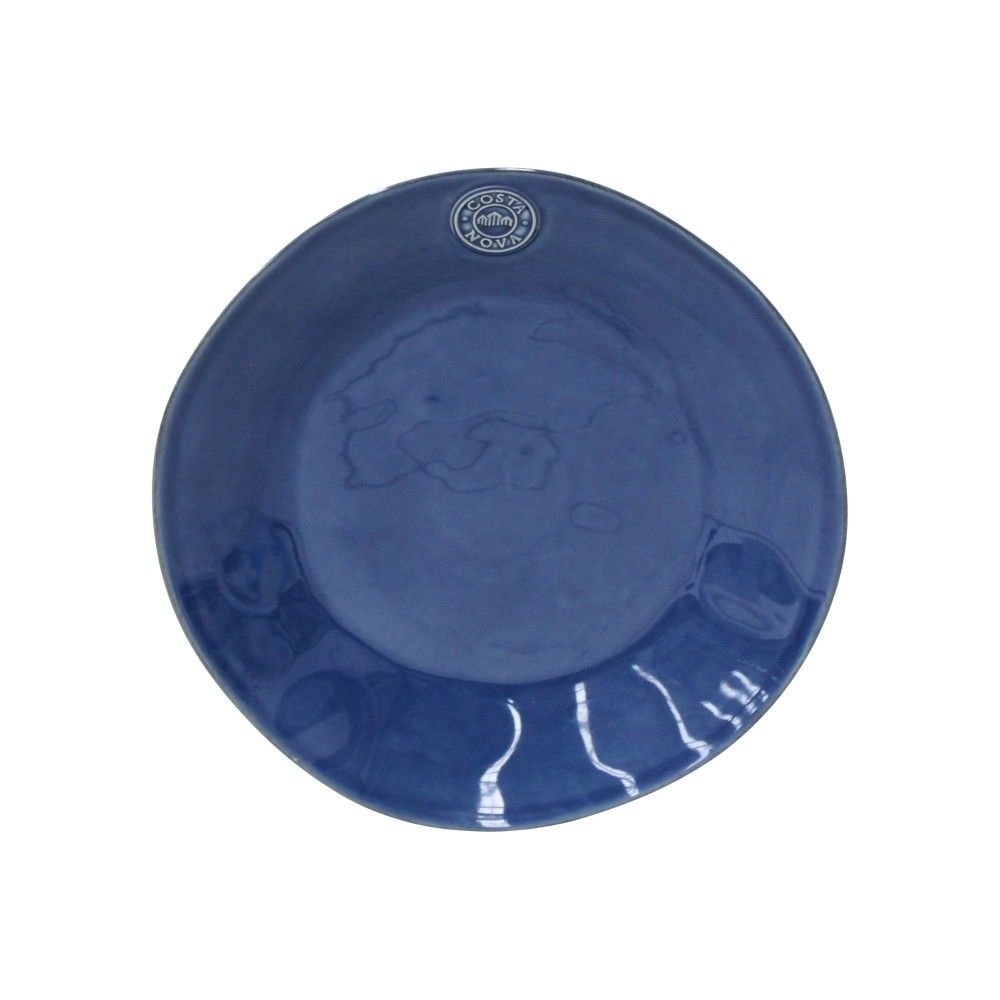 Assiette à diner bleu foncé aux formes irrégulières en grès fin - boutique déco en ligne