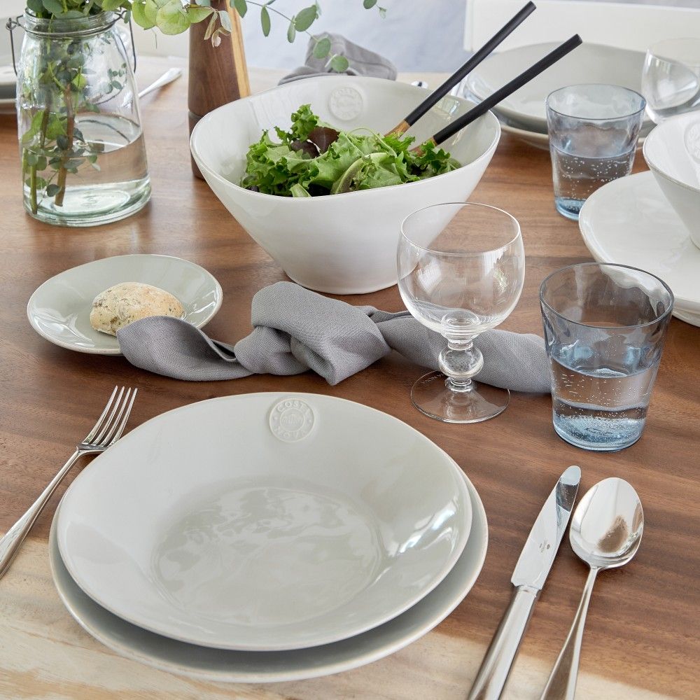 Vaisselle beige grey avec les assiettes à dîner D27 cm - maison gabin décoration