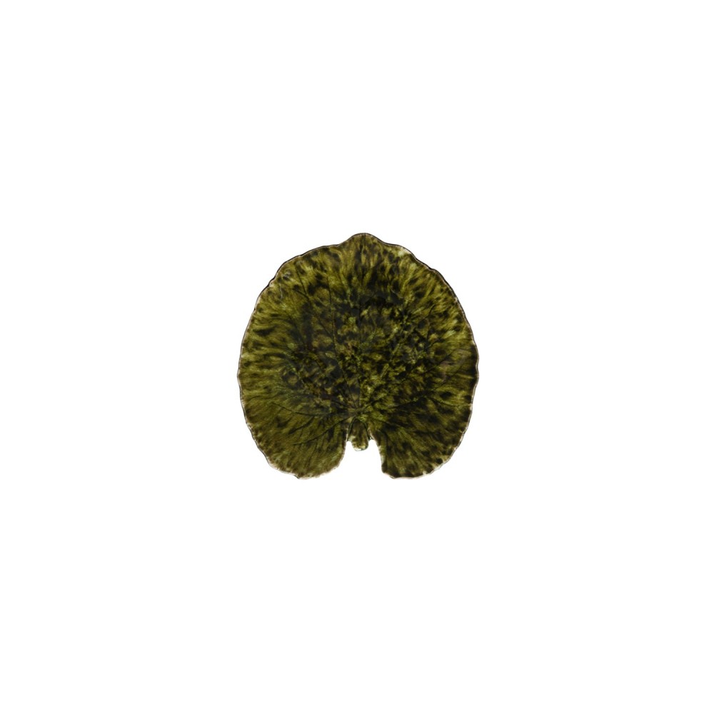 assiette feuille alchemille de couleur verte foncee D18cm - maison gabin décoration