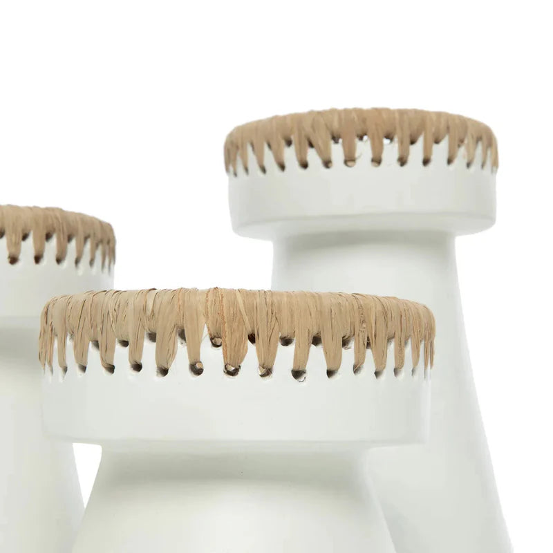 Petit bougeoir artisanal blanc