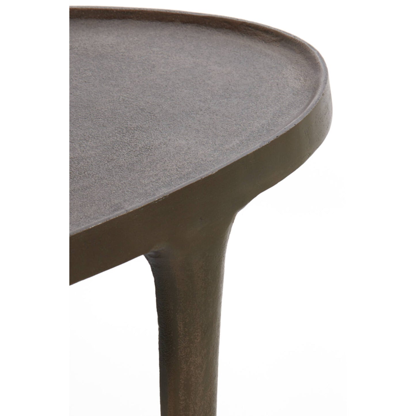 console arrondie en métal noir avec petit rebord et pieds longilignes - maison gabin décoration