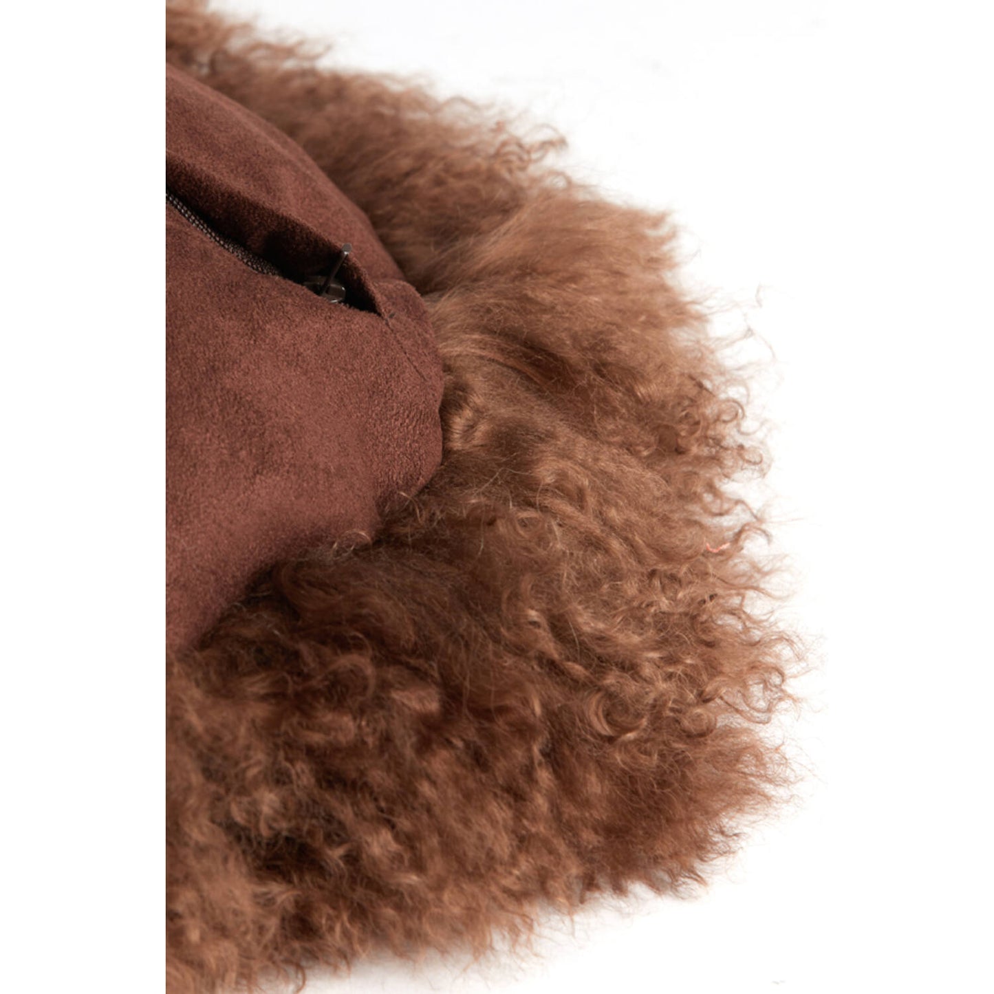 coussin en poils de mouton tibétain, marron - maison gabin décoration