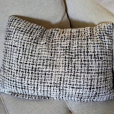 coussin rectangulaire 40x60cm tissé effet tweed, 100% coton avec son garnissage, très élégant et facile d'entretien - maison gabin décoration