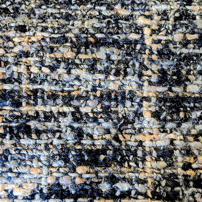 Coussin tissu chiné tweed noir et beige élégant - Maison Gabin décoration