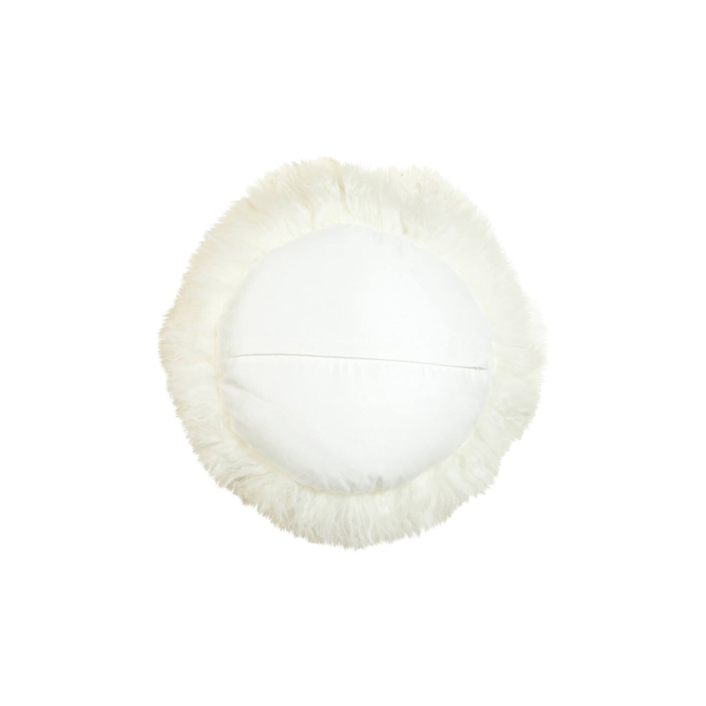 coussin D40cm poils de mouton blanc et verso synthétique avec fermeture éclair - maison gabin décoration