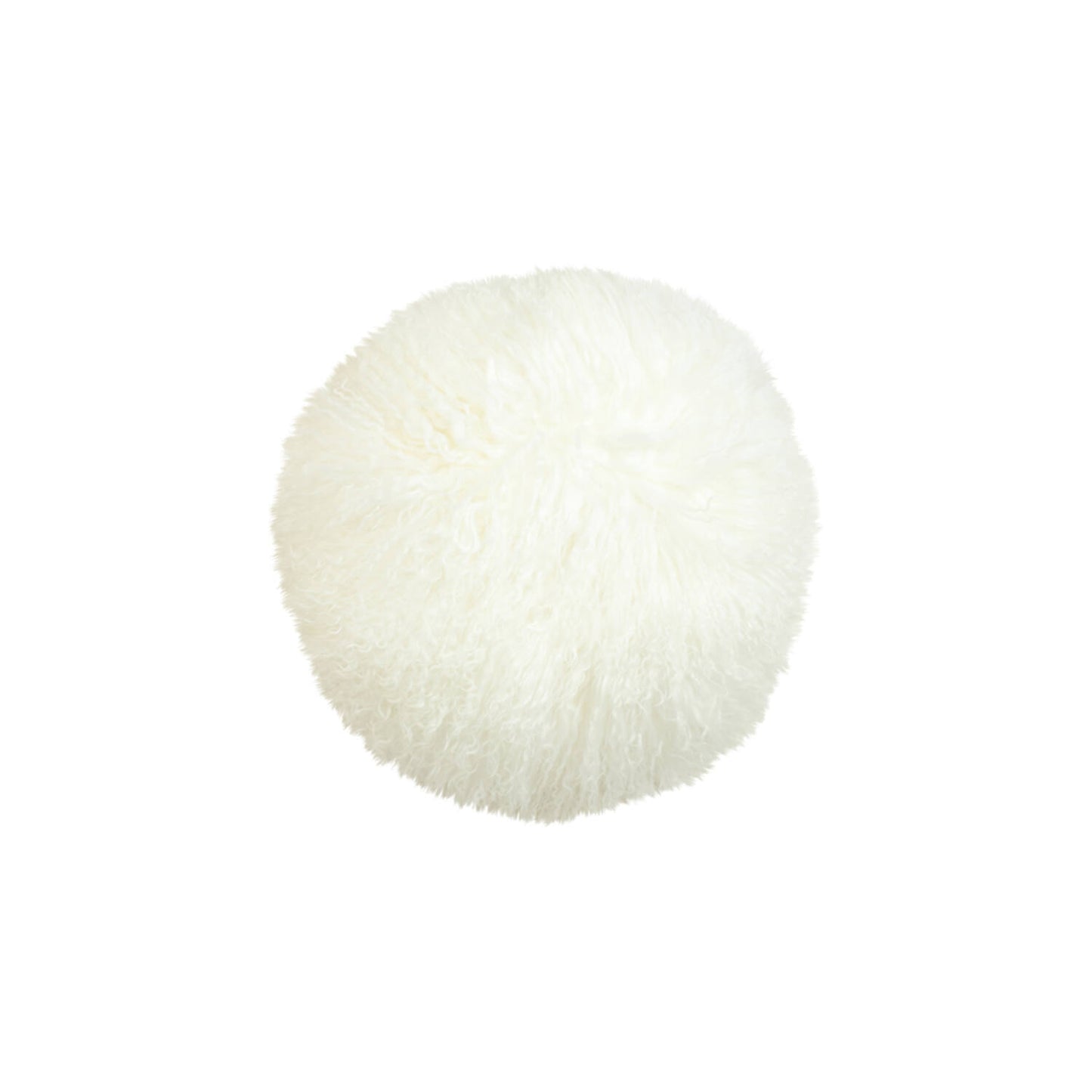 coussin rond blanc diamètre 40cm à poils long de mouton doux embellira votre canapé - maison gabin décoration