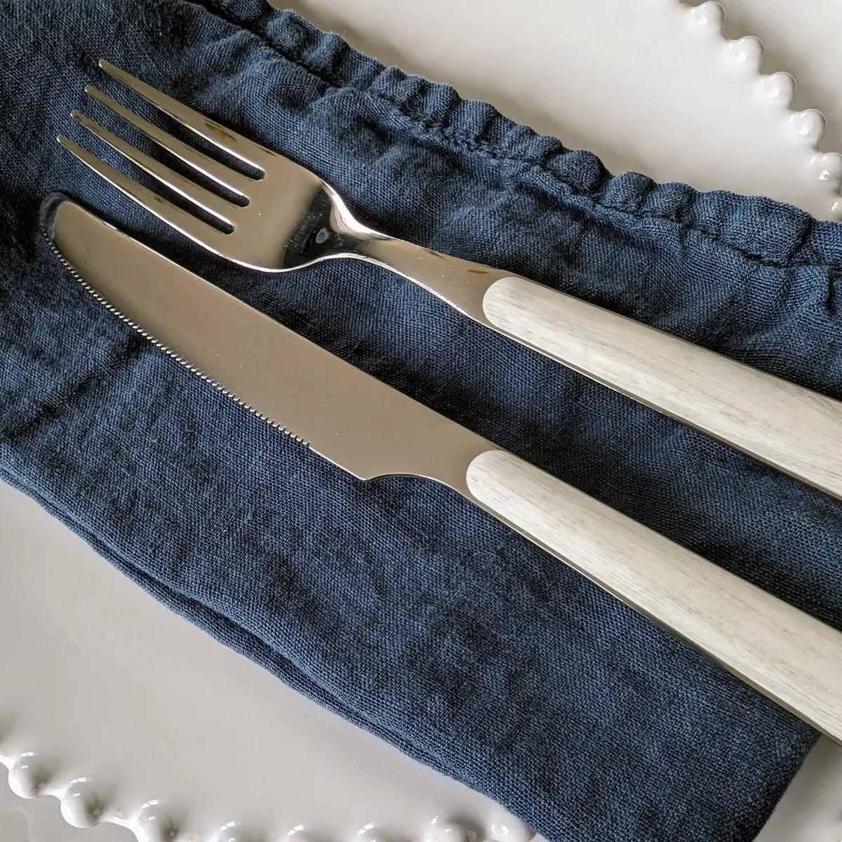 24 couverts de table imprimé bois blanchi - maison gabin décoration