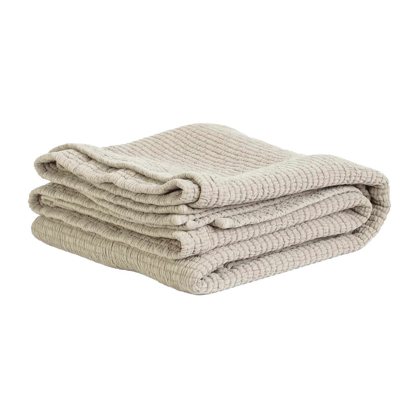 couvre-lit peut servir de jeté de canapé beige en coton 180x260cm - maison gabin décoration