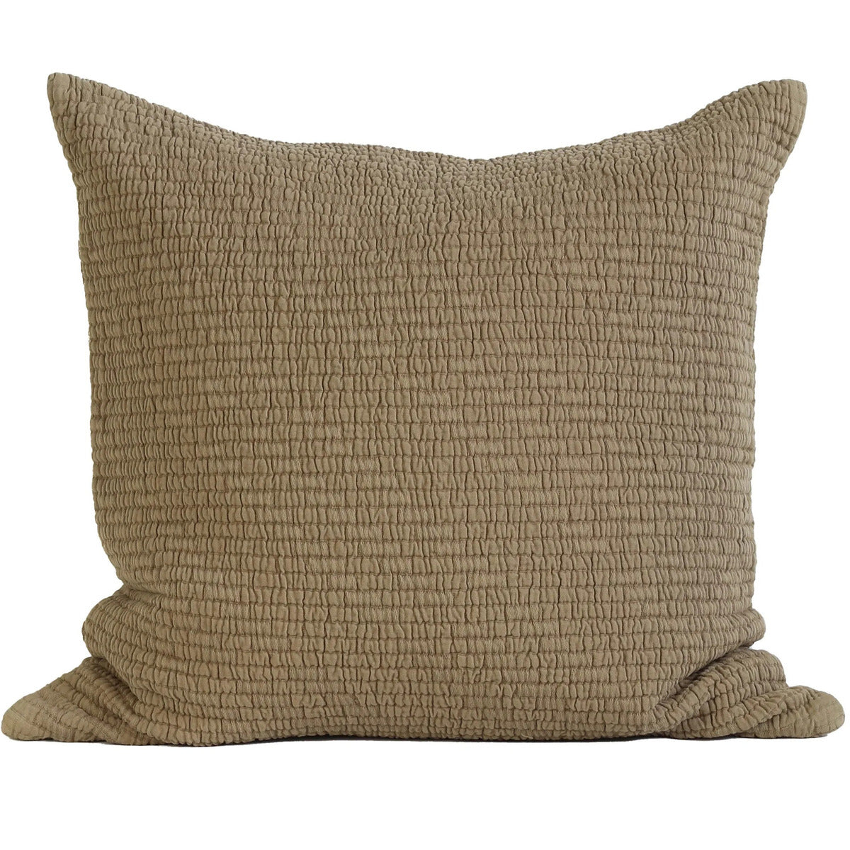 housse de coussin marron caramel carrée 50x50cm aspect gaufré en coton - maison gabin décoration