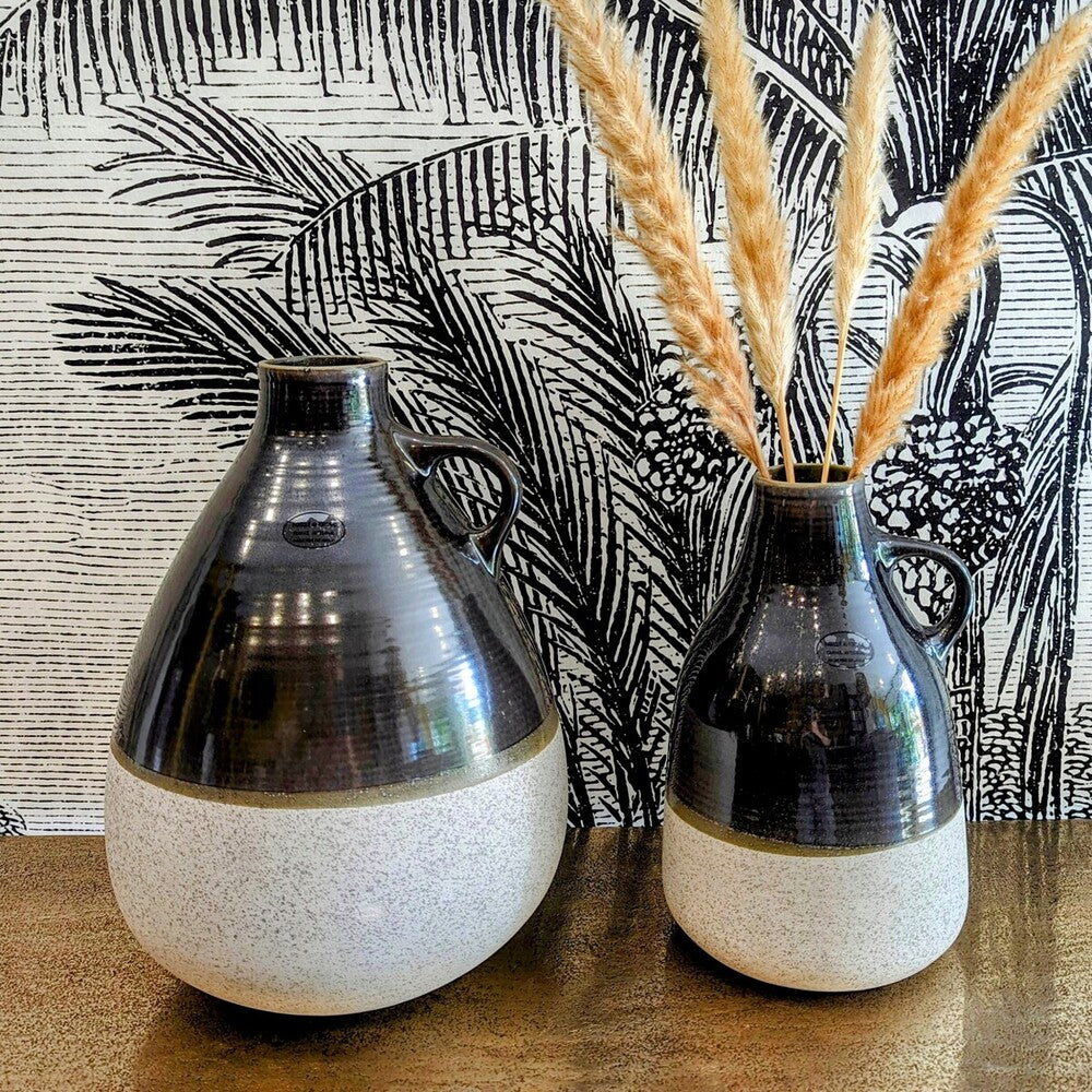 vases jarre en céramique et terre cuite de formats différents D16xH28cm et D27xH33.5cm - maison gabin décoration