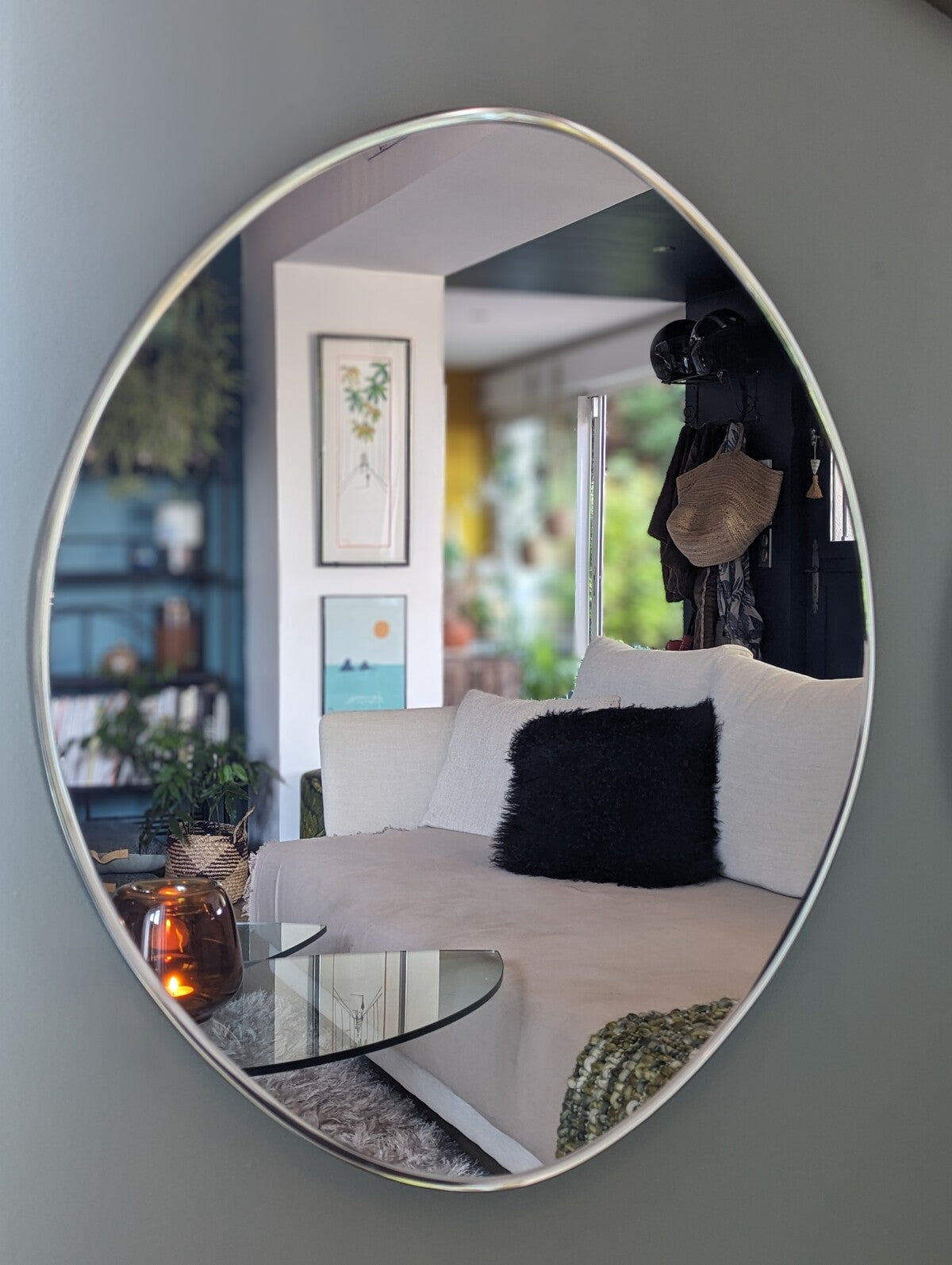 miroir biseauté doré taille M de forme libre H68x58cm - maison gabin décoration