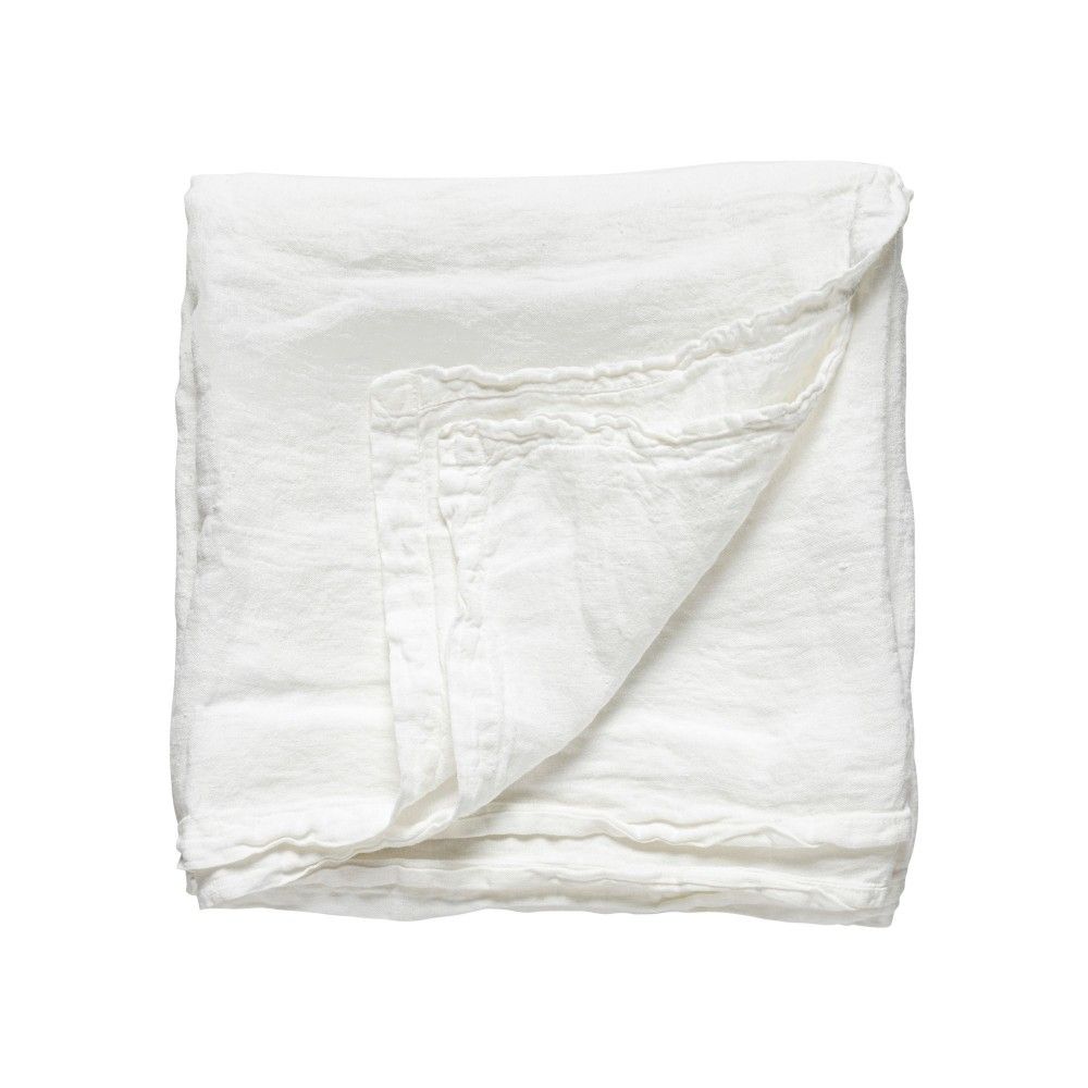 nappe de table blanche en lin 175x250cm - maison gabin décoration