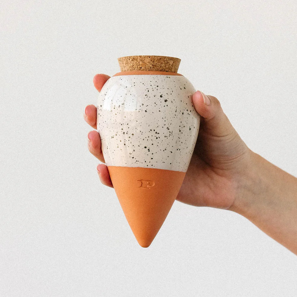 olla en terre cuite blanc grainé pour une touche déco dans vos pots de fleurs - Maison Gabin décoration
