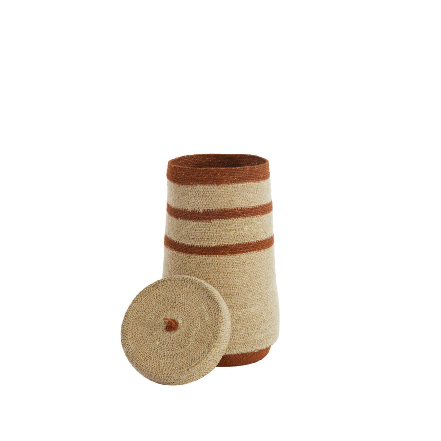 panier de rangement avec couvercle en fibres naturelles - maison gabin décoration