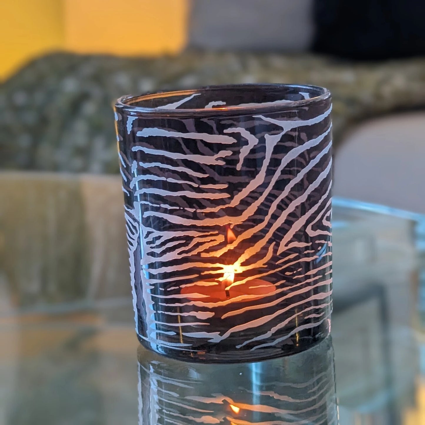 photophore imprimé zebre - maison gabin décoration