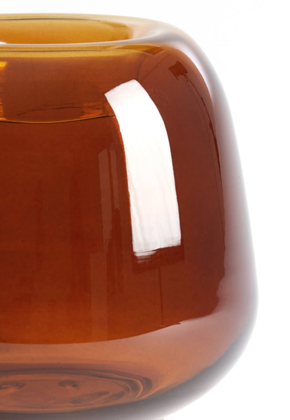 photophore en verre couleur ambre orangé - maison gabin décoration