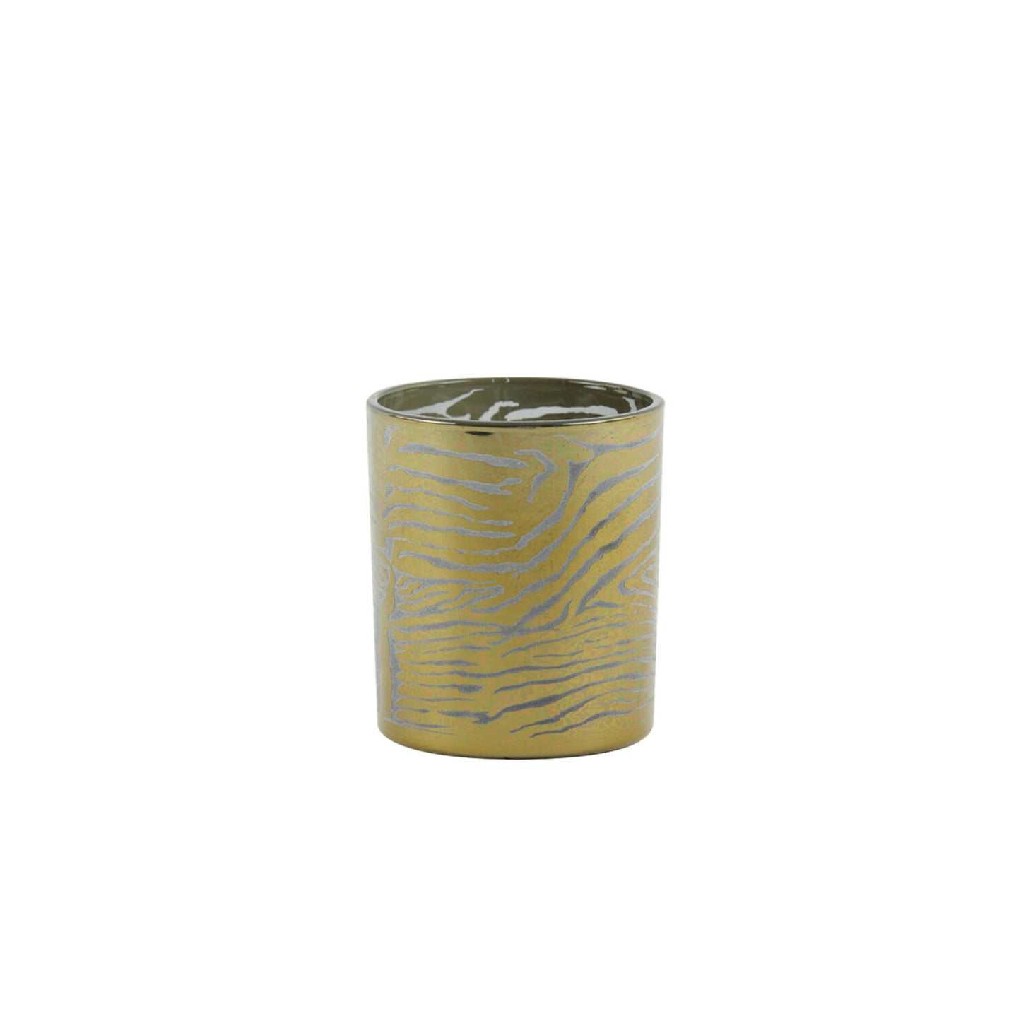 photophore zebre gris et doré - maison gabin décoration