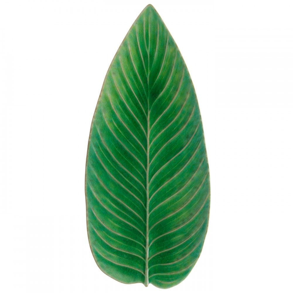 plateau feuille vert clair en céramique - maison gabin décoration