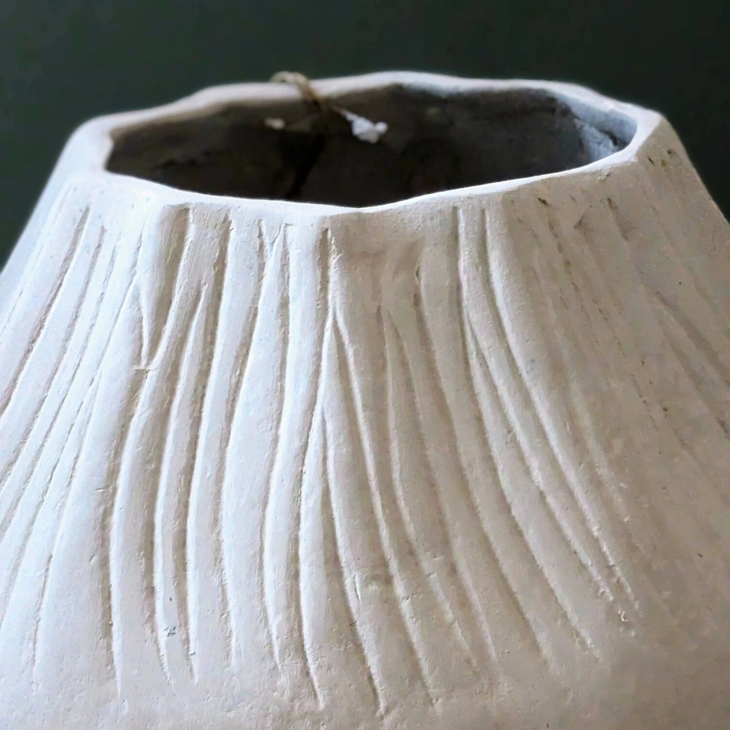 pot en papier mâché blanc - décoration intérieure Toulon