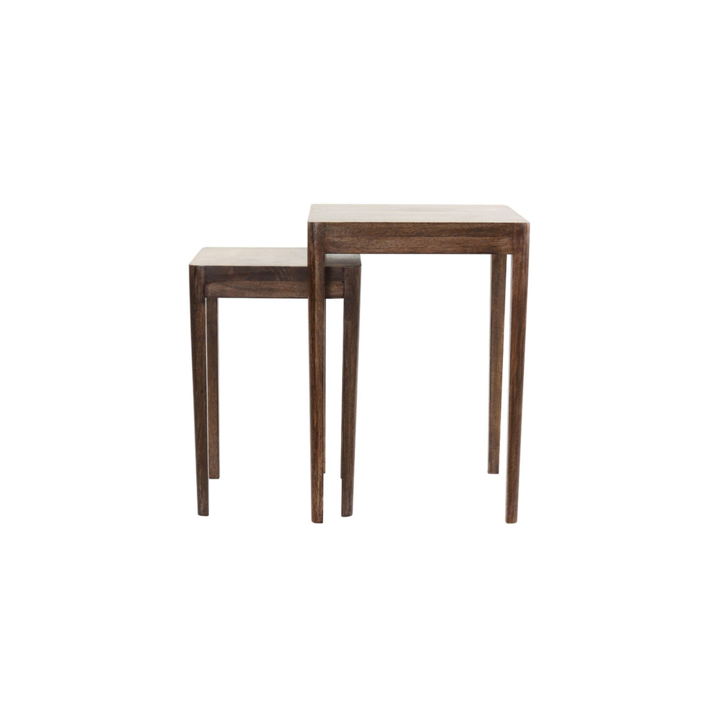 tables gigognes en bois de manguier carrée - maison gabin décoration