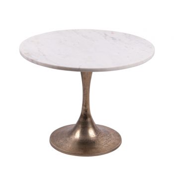 table d'appoint avec plateau marbre blanc D59 cm - maison gabin décoration