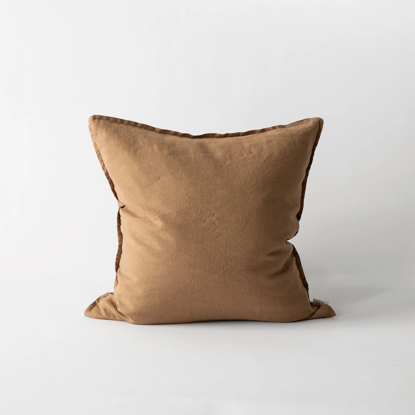 taie d'oreiller/coussin 50x50cm marron 100% lin - maison gabin décoration