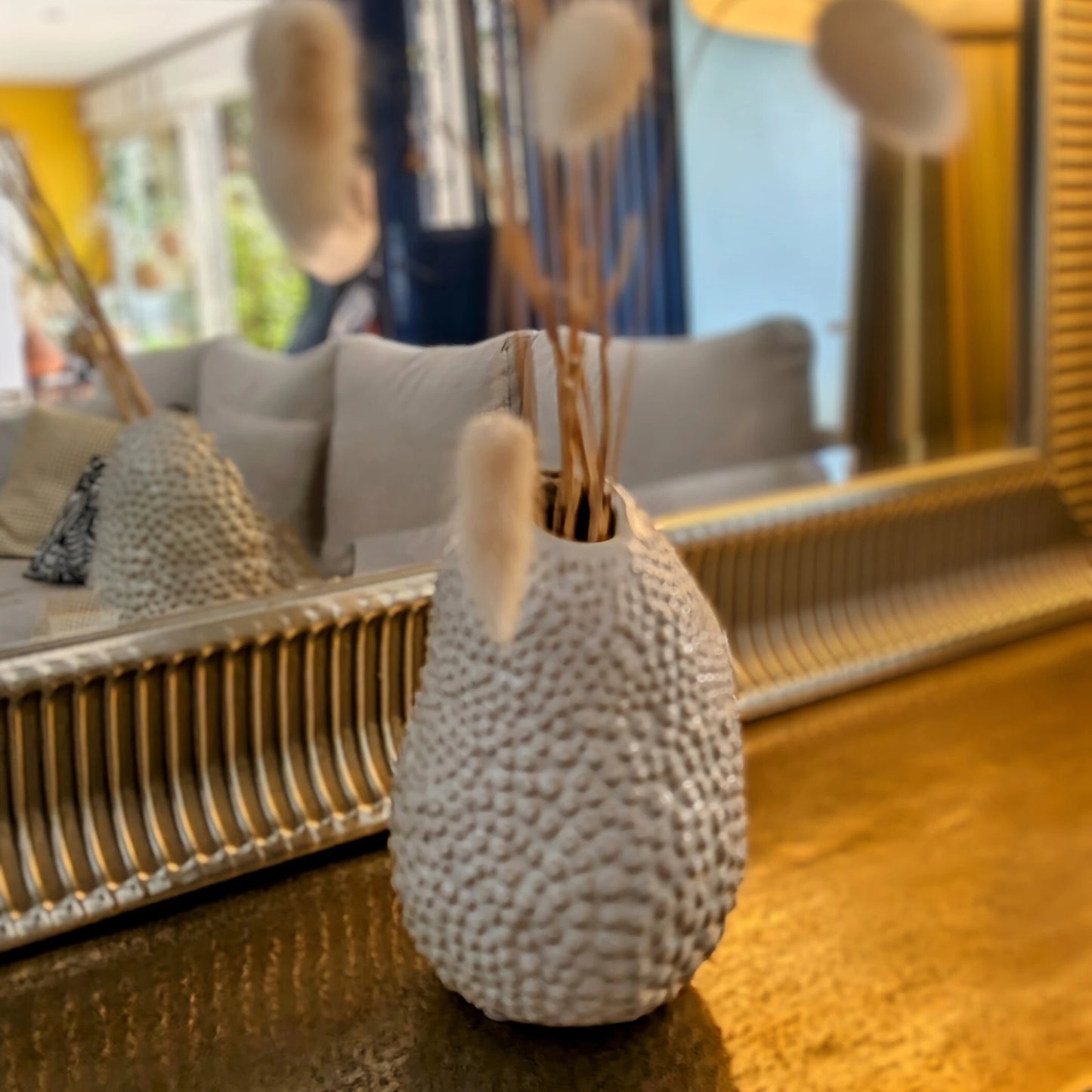 vases en céramique blanc aspect fruit exotique D10cm - maison gabin décoration