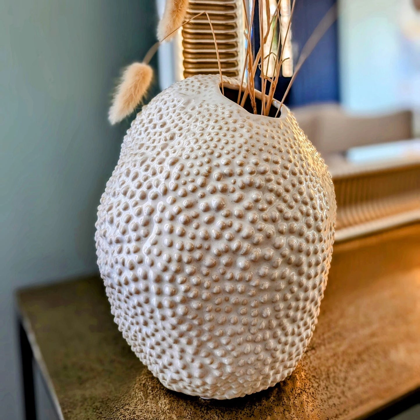 vases en céramique blanc aspect fruit exotique D17cm - maison gabin décoration