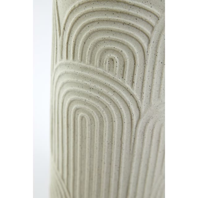 vase blanc en céramique avec motifs géométriques art déco - maison gabin décoration