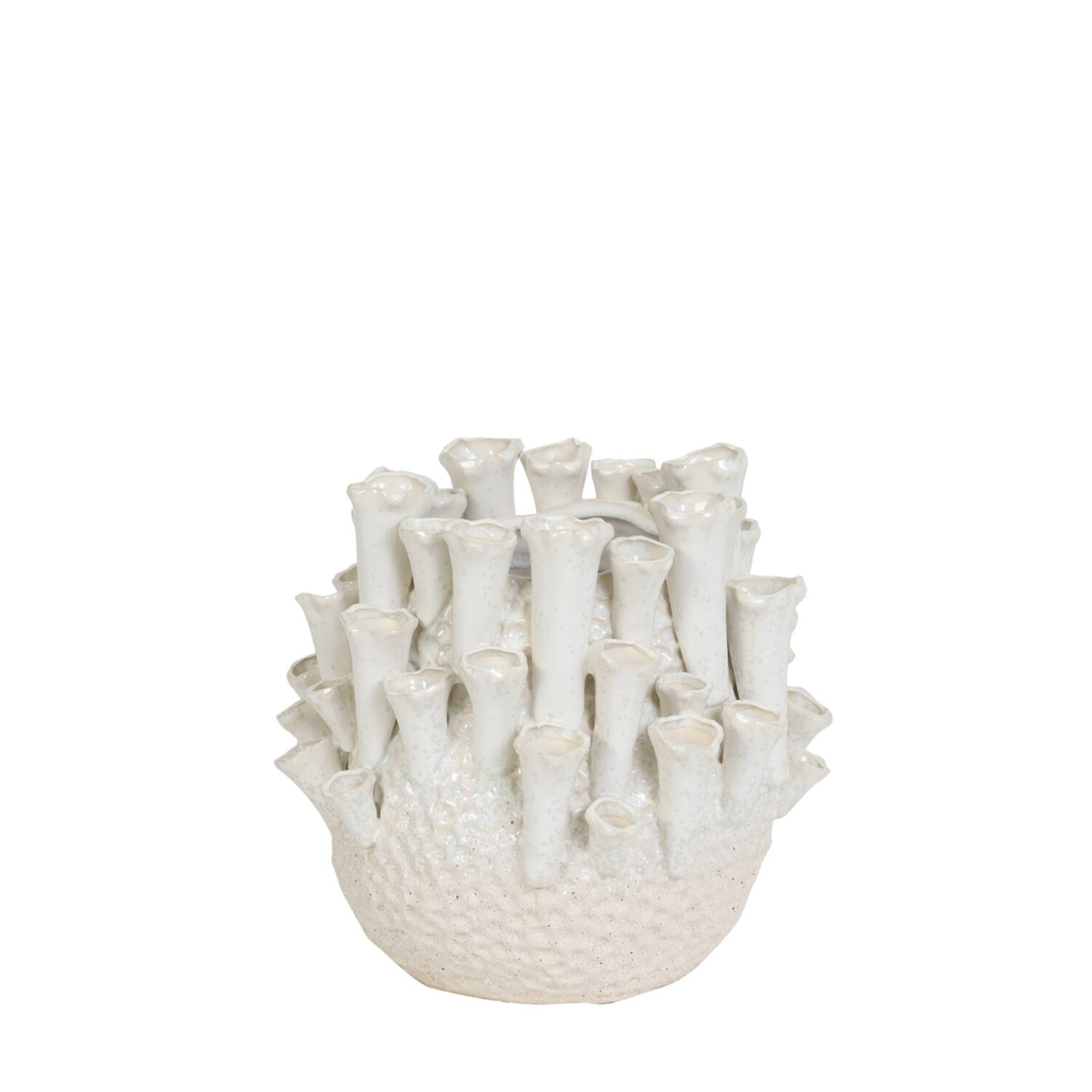 Vase décoratif anémone en céramique blanc