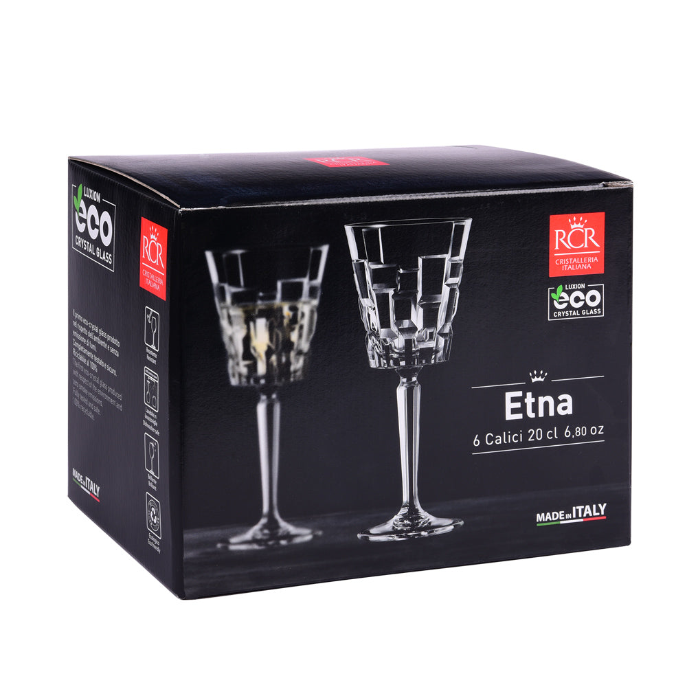 une boite de 6 verres à pied à vin, à eau 20cl en cristallin durable et robuste- maison gabin decoration