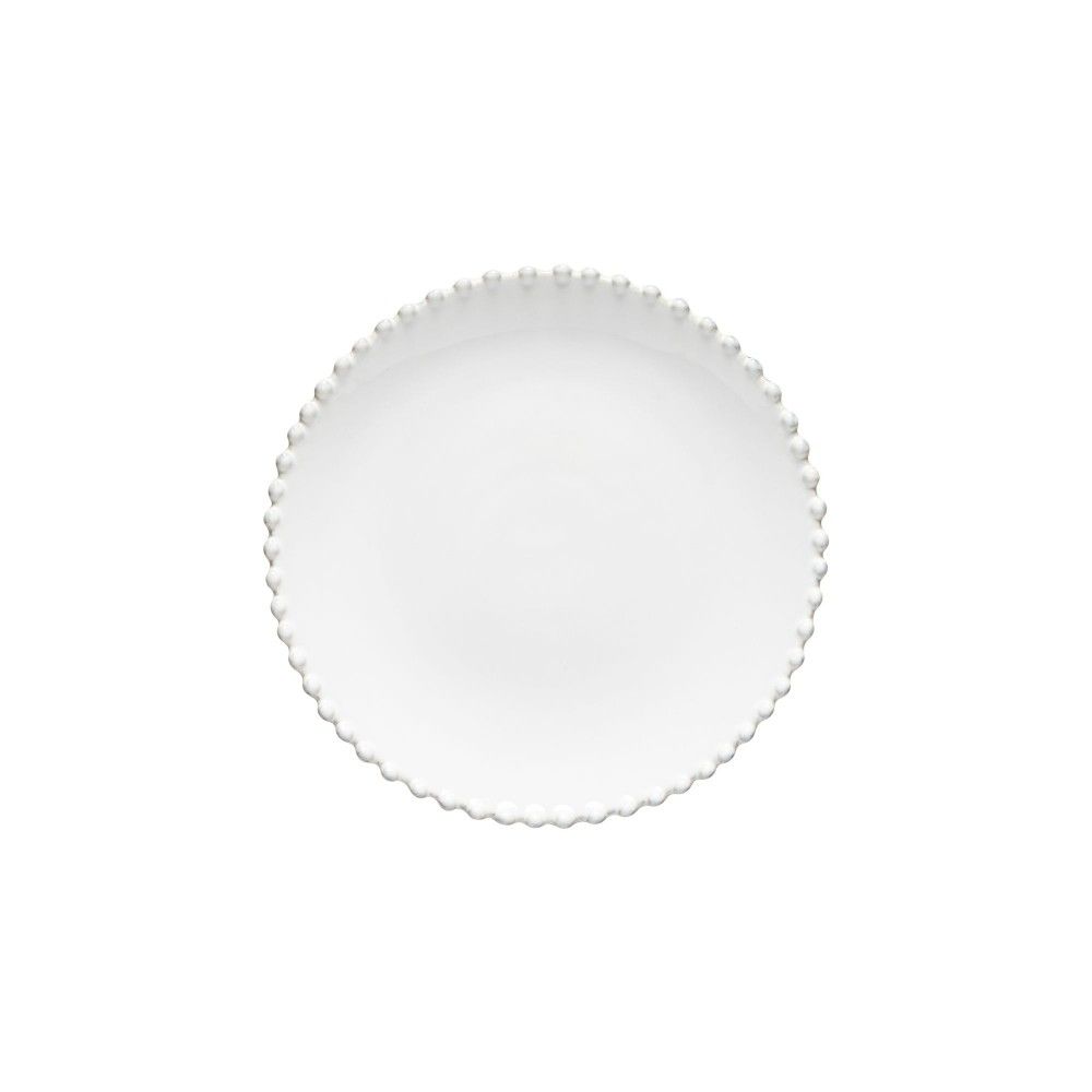 une assiette à dessert blanche 
classique chic avec ses perles d'un diamètre de 22cm sublimera votre table. Maison gabin decoration