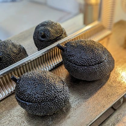 boite en céramique noire vide-poche en forme de fruits exotique 20cm - maison gabin décoration