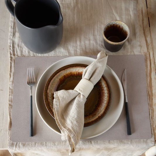 chemin de table beige 100% lin 45x170cm