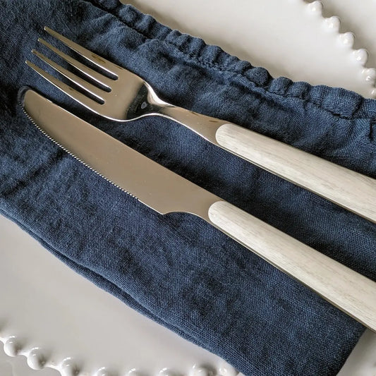 24 couverts de table imprimé bois blanchi - maison gabin décoration