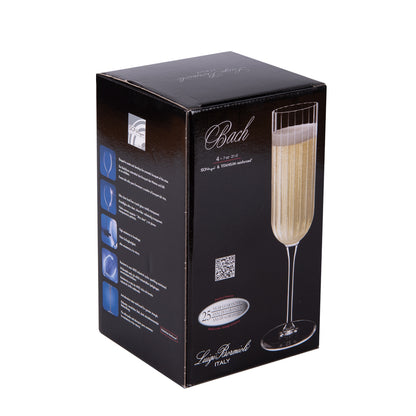 4 flûtes à champagne 21cl bach, présentées dans une boite. Maison Gabin Decoration