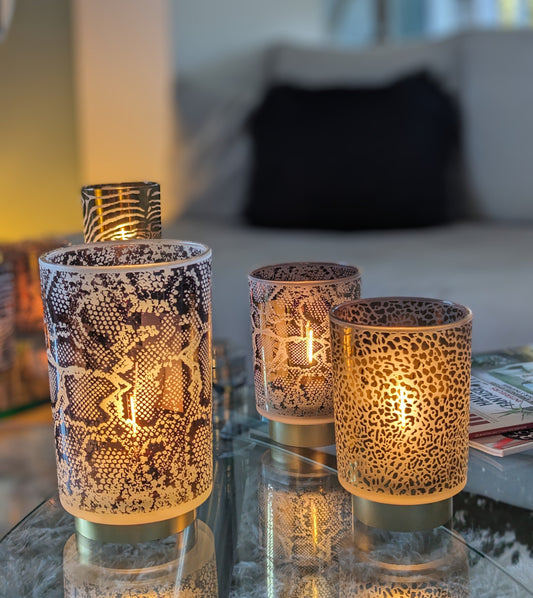 Photophore en verre imprimé LEOPARD Ø9