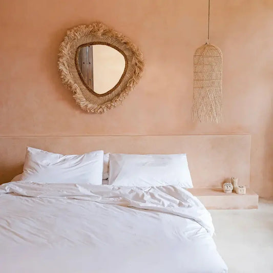 Détail du cadre en fibres naturelles du Miroir La Contessa L

Grand miroir mural La Contessa L – style artisanal

Vue complète du Miroir La Contessa Naturel taille L

Accessoire déco Toulon