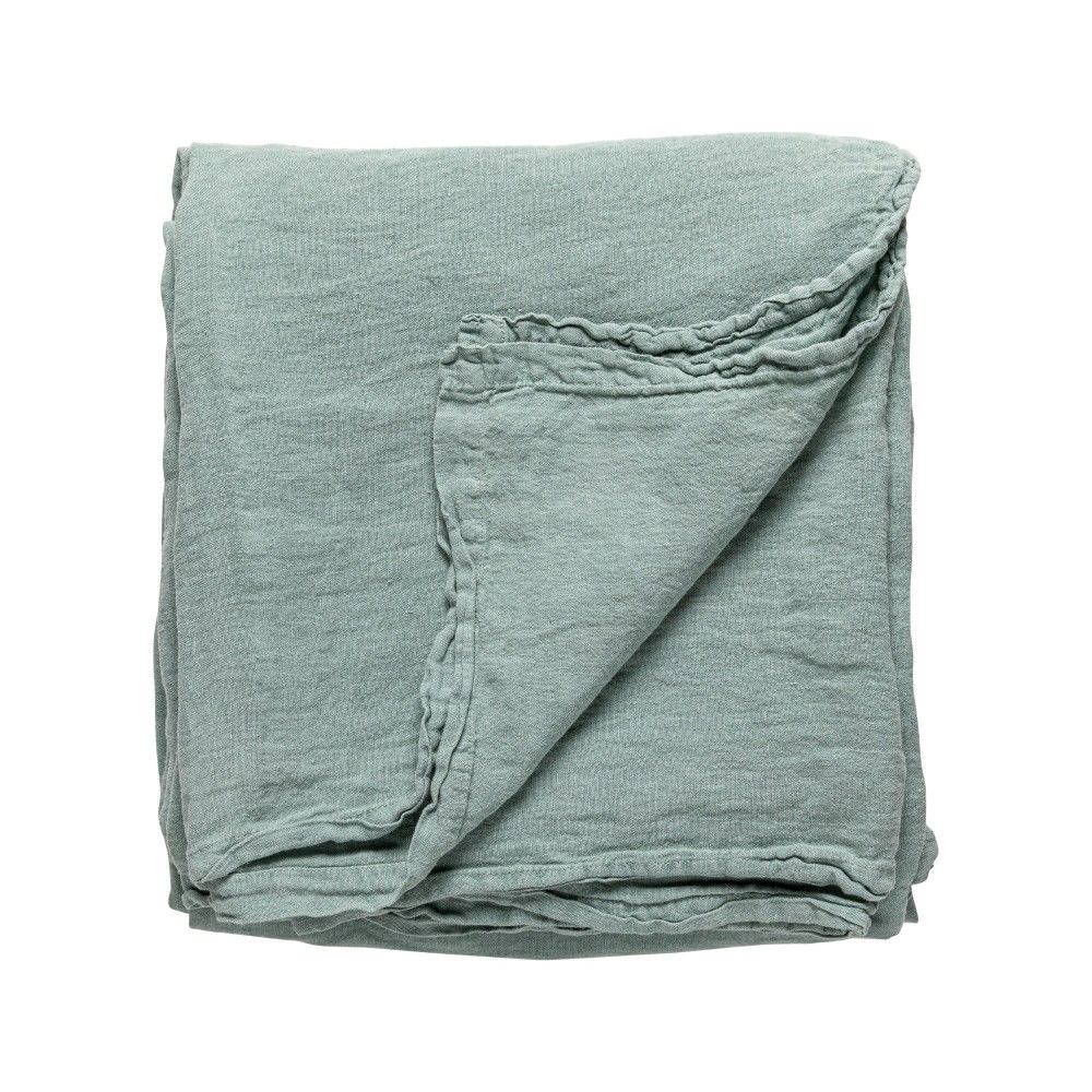 une nappe bleu menthe 100% lin rectangulaire 175x250cm - Maison Gabin Décoration