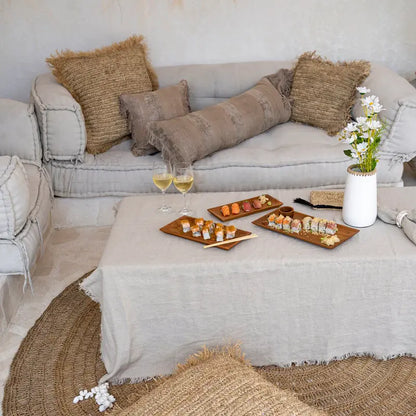 Nappe en lin naturel

Linge de table beige

Nappe déco sobre