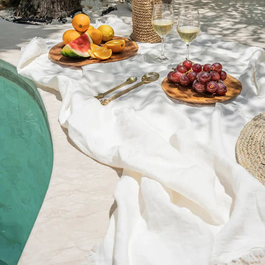 Nappe en lin blanc élégante 180x300

textile décoration Toulon