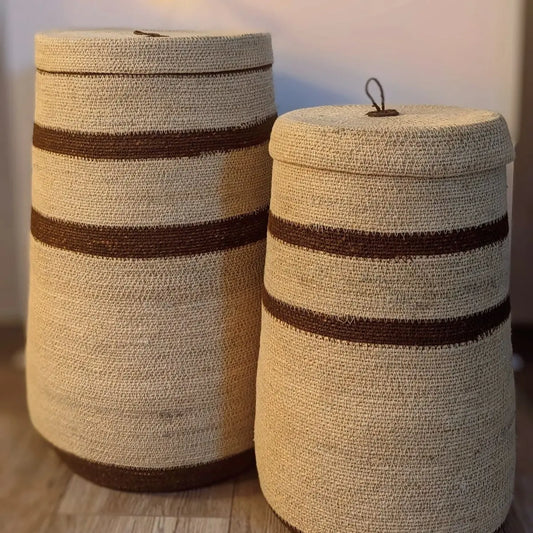 paniers en fibres naturelles marines - maison gabin décoration