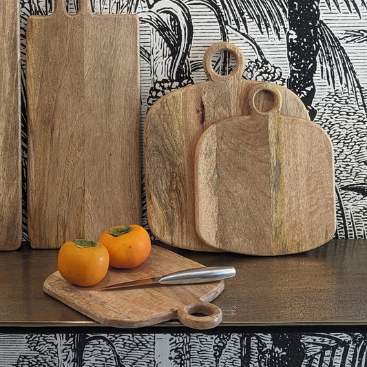 planches en bois de manguier clair D23 et D29cm - maison gabin décoration