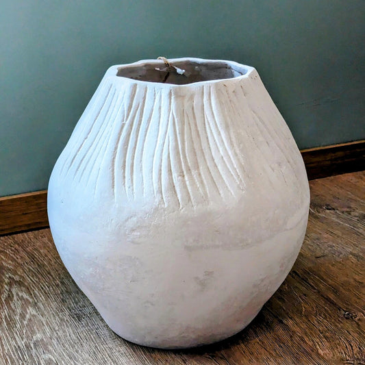 pot blanc en papier maché - magasin déco Toulon