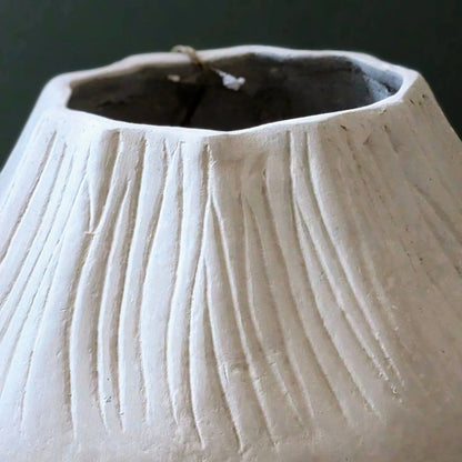 pot en papier mâché blanc - décoration intérieure Toulon
