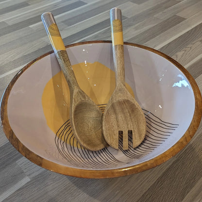 saladier en bois de manguier jaune - maison gabin décoration