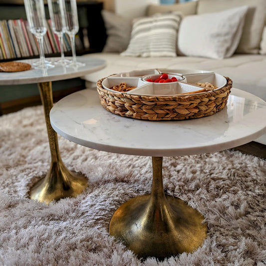 service apéritif tressé en jacinthe d'eau - maison gabin décoration