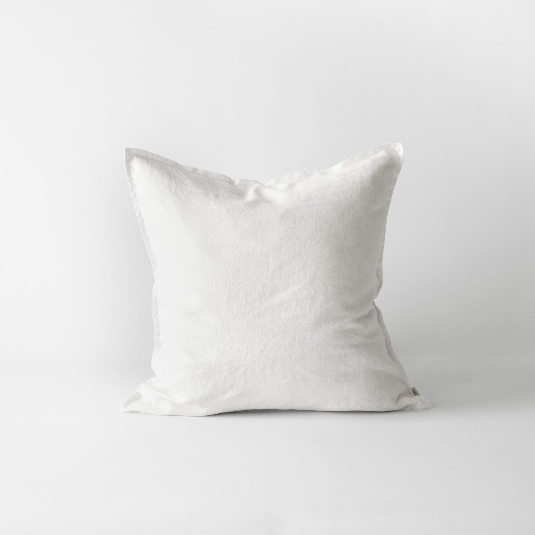 taie d'oreiller/coussin 50x50cm blanc 100% lin - maison gabin décoration