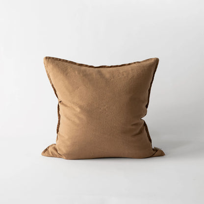 taie d'oreiller/coussin 50x50cm marron 100% lin - maison gabin décoration